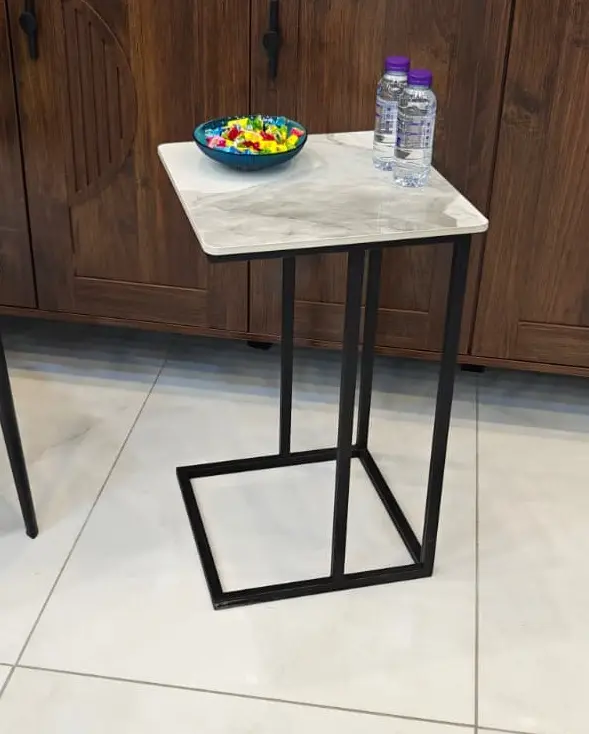 Square Coffee Table 35cm White Ceramic 