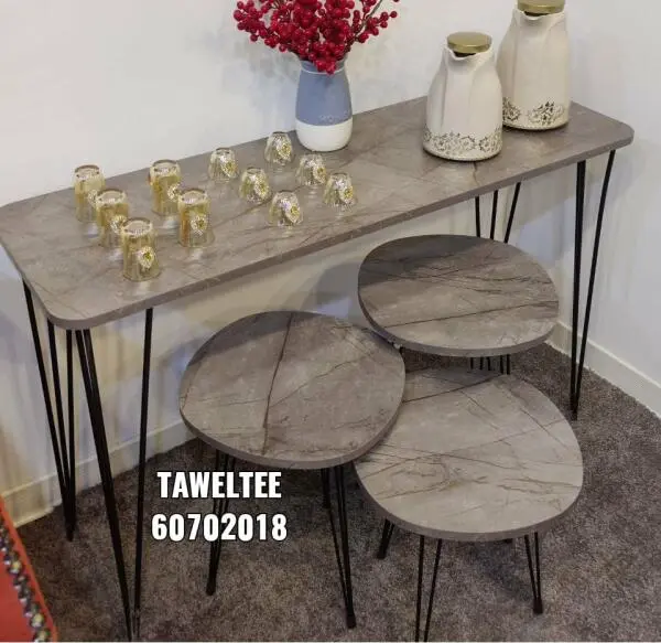 Wooden console with metal legs 120cm