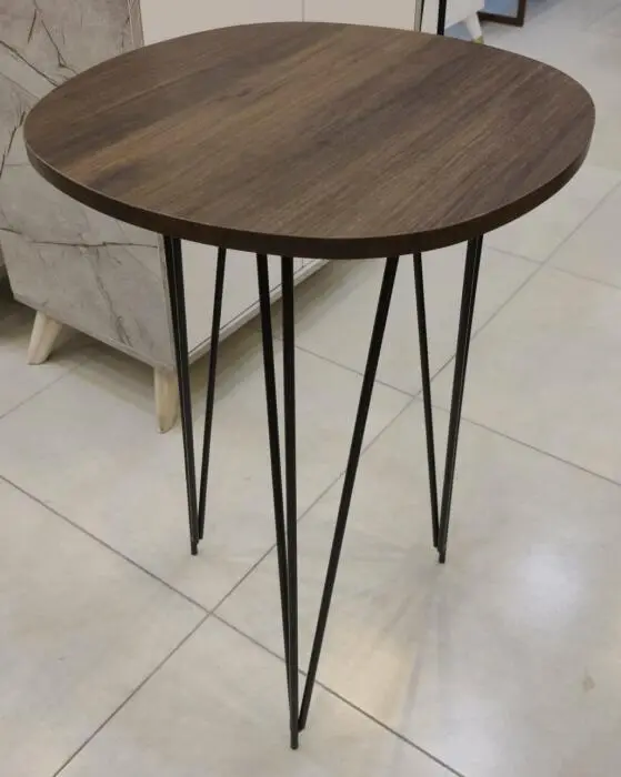 Side Table wooden & Metal base