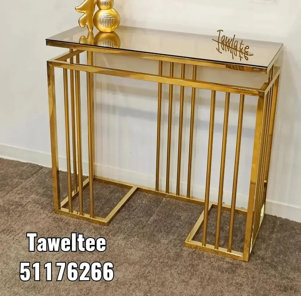 Steel Console, Mirror Top 100cm 