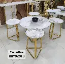 طاولة قهوة استيل ذهبية 4+1