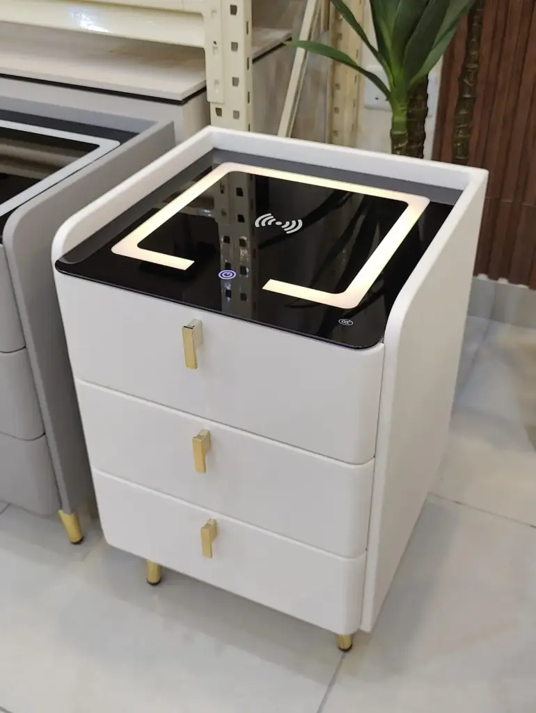 White Side Bed Cabinet