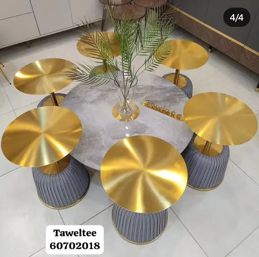 [J950-1] Middle Table + 6 Steel Serving Tables