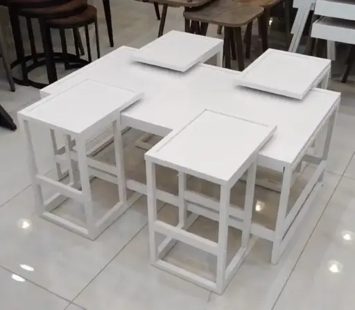 [M5W-9W] Set Of White Wooden Tables