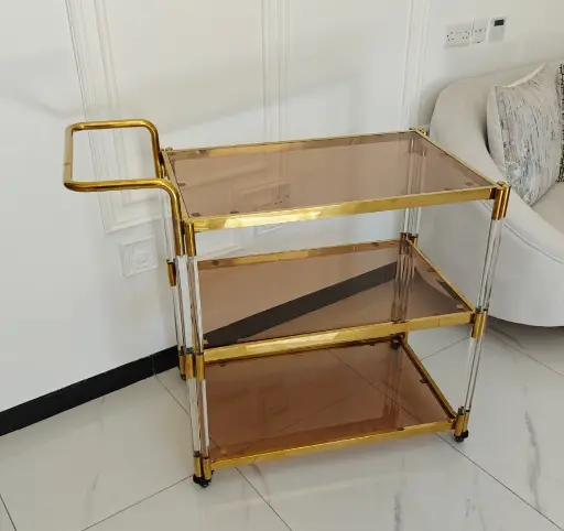 [J969] Trolley Steel Acrylic Legs