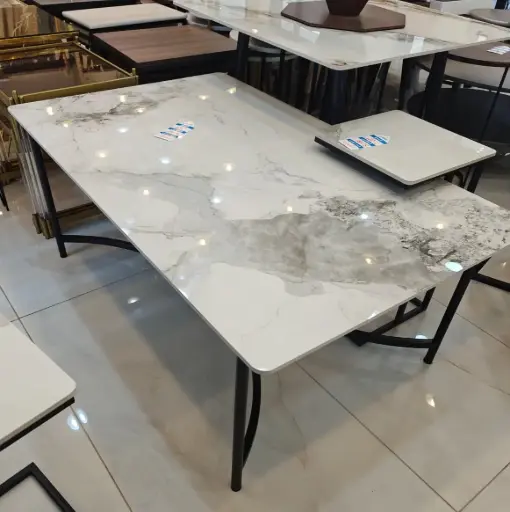 [MCMT-CHANEL-S130-70] Metal coffee table with ceramic top size 130*70