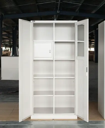 Metal Wardrobe With Shelves 90CM